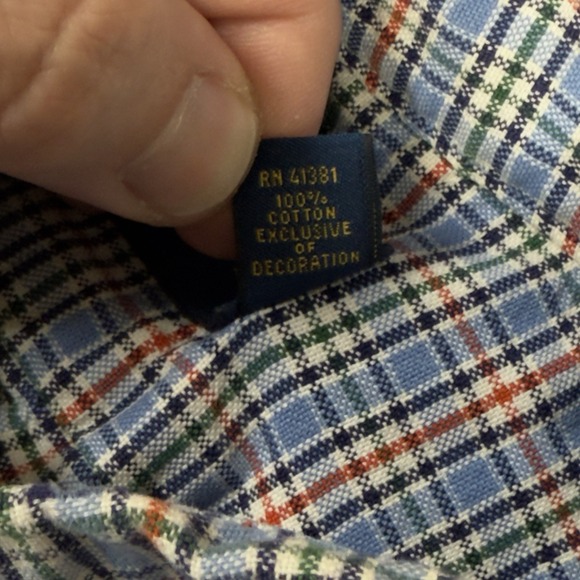 Ralph Lauren Shirt Mens L Blue Red Green L/S Button Down Up Flesh Pony - Picture 4 of 8
